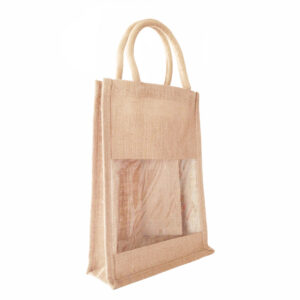 single wine bottle carrier jute bag