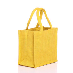 mini jute bag bright yellow 1